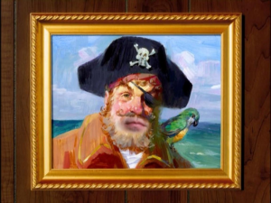 Painty the Pirate - SpongeBob SquarePants - What is the color of Painty the Pirate's hat?